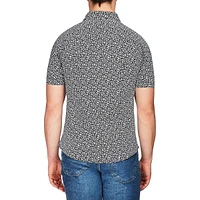 Modern-Fit 4-FLEX Floral-Print Short-Sleeve Shirt