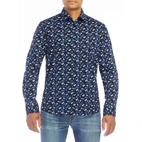 Modern-Fit Floral Stretch Shirt