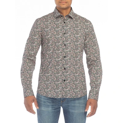 Floral-Print Stretch Shirt