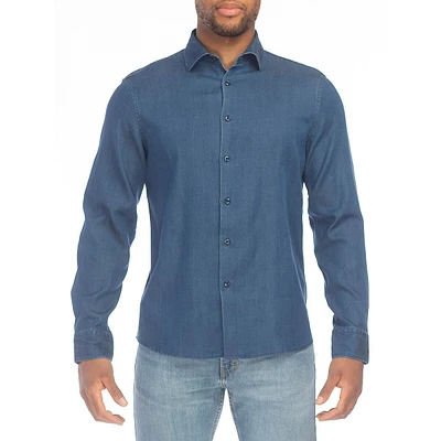 Modern-Fit Denim Stretch Shirt