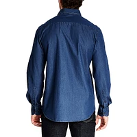 Modern-Fit Garment-Washed Denim Shirt