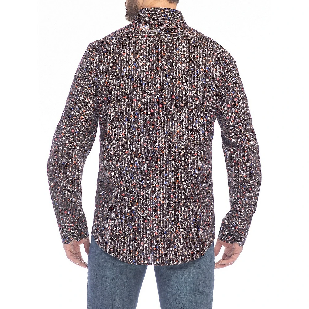 Floral-Printed Stretch Shirt