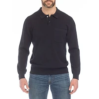 Long-Sleeve Polo Sweater