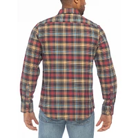 Modern-Fit Plaid Flannel Shirt