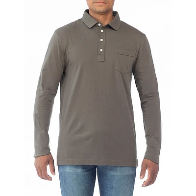 Modern-Fit Long-Sleeve Jersey Polo Shirt