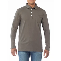 Modern-Fit Long-Sleeve Jersey Polo Shirt