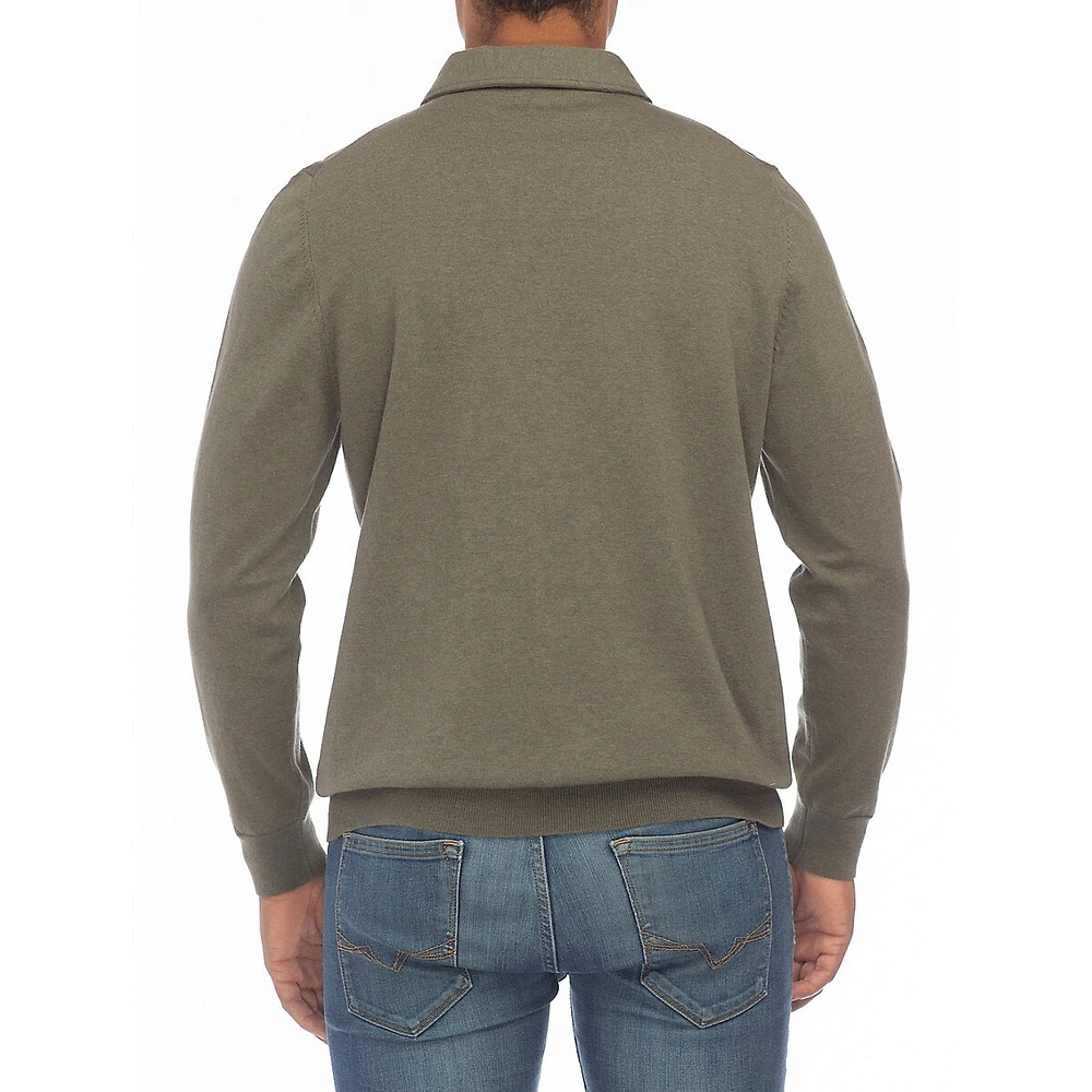 Polo à manches longues coupe moderne Touch of Wool