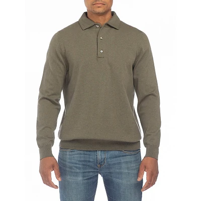 Polo à manches longues coupe moderne Touch of Wool