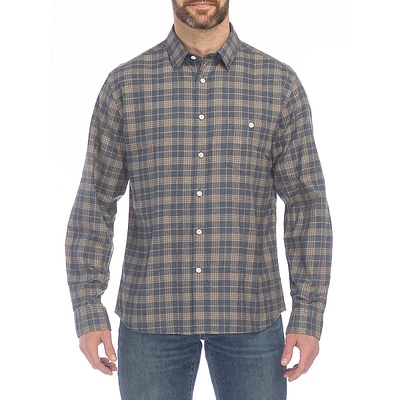 Modern-Fit Plaid Flannel Shirt