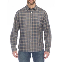 Modern-Fit Plaid Flannel Shirt