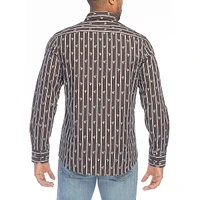 Modern-Fit Striped Jacquard Shirt