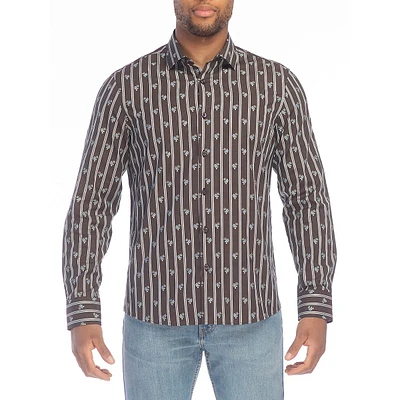 Modern-Fit Striped Jacquard Shirt