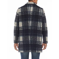 Modern-Fit Plaid Wool-Blend Top Coat