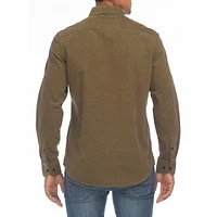 Chemise coupe moderne en velours côtelé fin