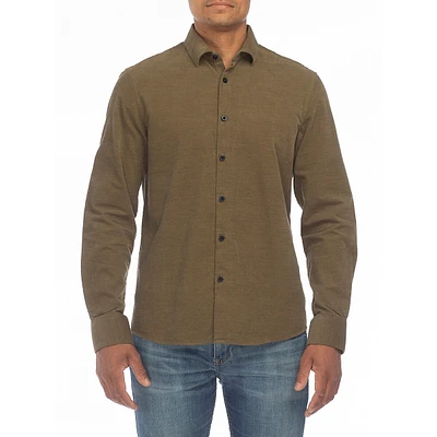Chemise coupe moderne en velours côtelé fin