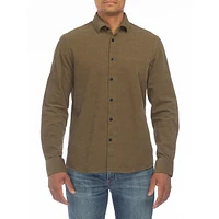 Chemise coupe moderne en velours côtelé fin