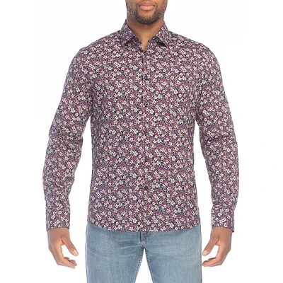 Floral-Print Modern-Fit Stretch Shirt