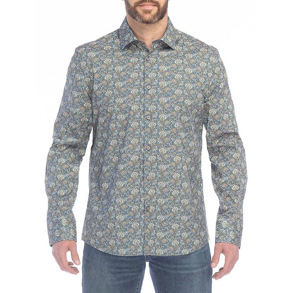 Recurrant-Print Modern-Fit Stretch Shirt