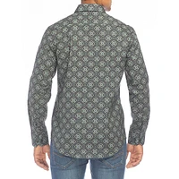 Floral Medallion-Print Modern-Fit Stretch Shirt