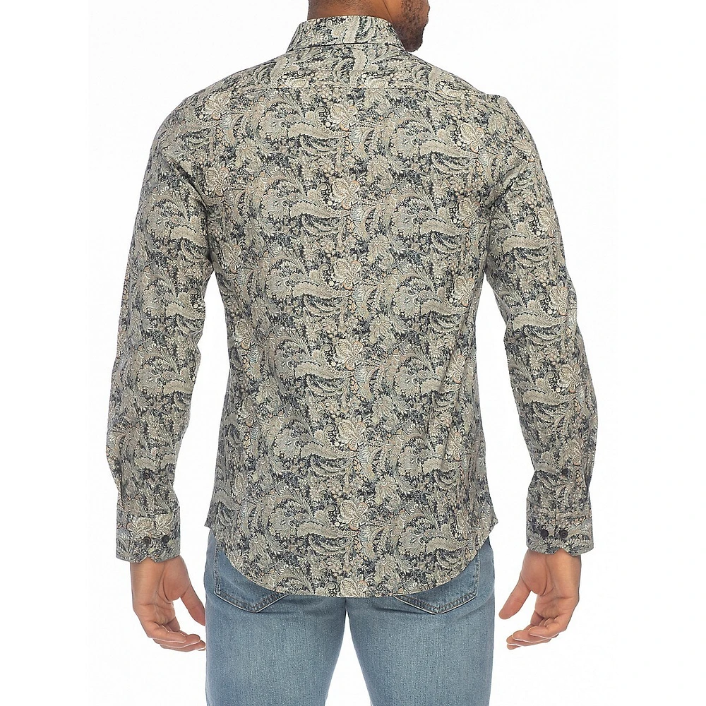 Victorian Floral Modern-Fit Stretch Shirt