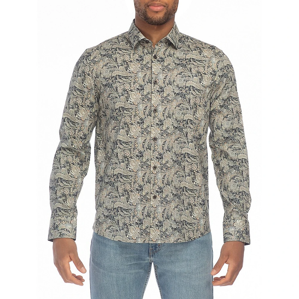 Victorian Floral Modern-Fit Stretch Shirt