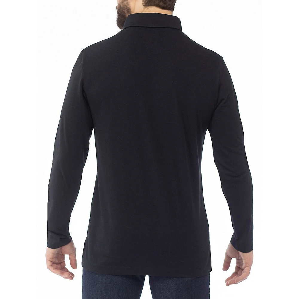 Modern-Fit Long-Sleeve Jersey Polo Shirt