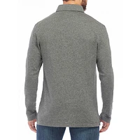 Polo-Style Long-Sleeve Jersey Top