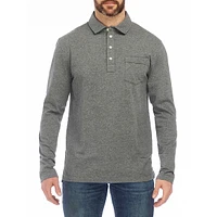 Polo-Style Long-Sleeve Jersey Top