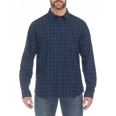 Modern-Fit Plaid Flannel Shirt