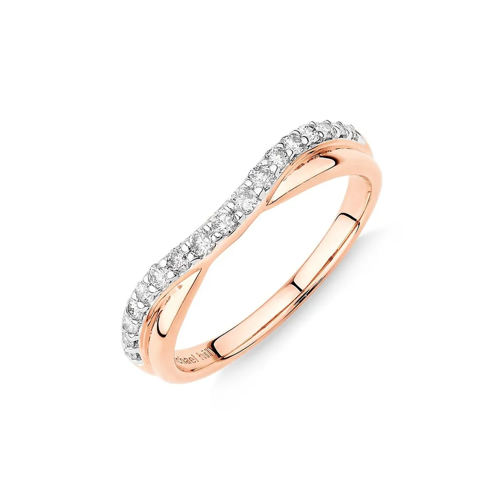 Wedding Ring With 0.25 Carat Tw Of Diamonds In 14kt Rose Gold
