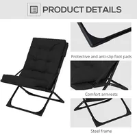 Folding Chair With Detachable Thick Padded Cushion