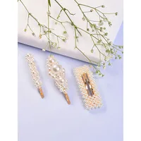 Pack Of 3 Gold Plated Pearls Hair Pin