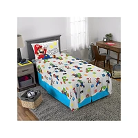 Kid's Super Mario Plumber Mario 4-Piece Twin Bed In A Bag