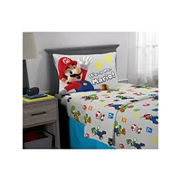 Kid's Super Mario Plumber Mario 4-Piece Twin Bed In A Bag