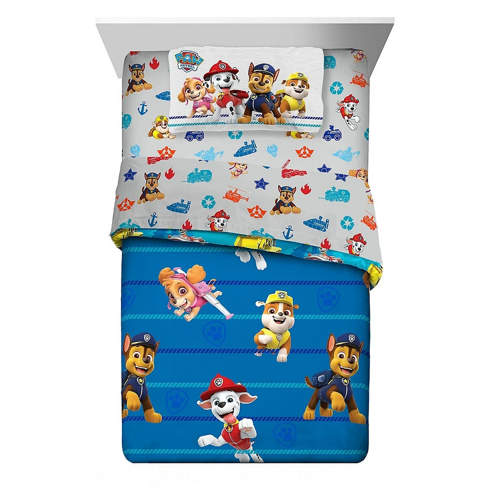 Kid's Paw Patrol Dog On The Loose 4-Piece Twin Bed In A Bag Set