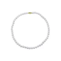 14K Yellow Gold Clasp & 7-7.5MM Cultured Akoya Pearl Strand Necklace