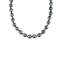 14K White Gold & 8-9.5MM Tahitian Pearl Strand Necklace