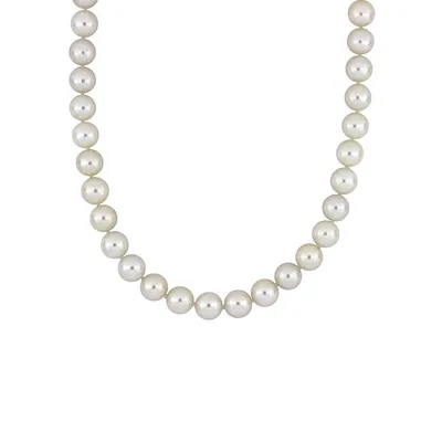 14K Yellow Gold Ball Clasp & 8.5-9MM Cultured Akoya Pearl Strand Necklace