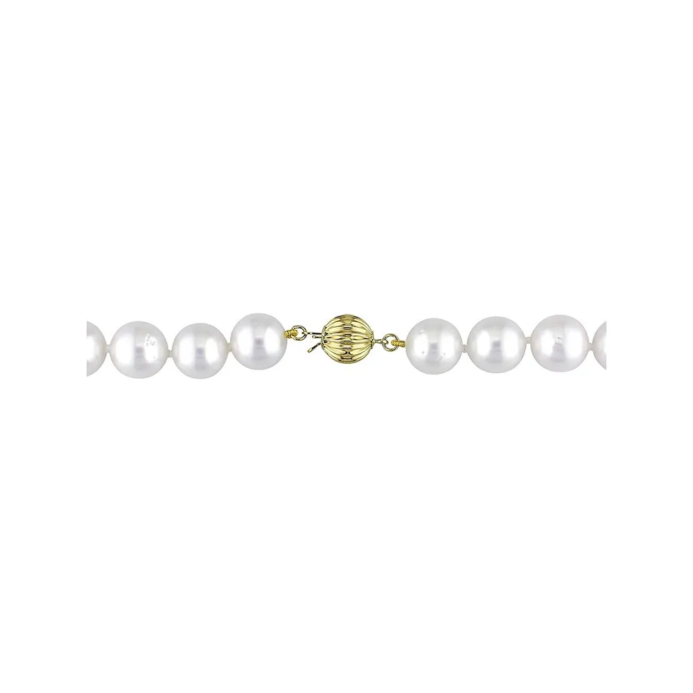 14K Yellow Gold White and Golden South Sea Cultured Pearl Strand