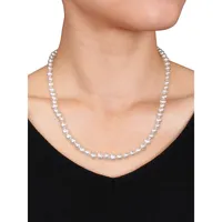 Sterling Silver & 6-7MM Cultured Freshwater Pearl Strand Necklace