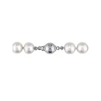 Sterling Silver Ball Clasp &​ 8-9MM Cultured Freshwater Pearl Strand Necklace