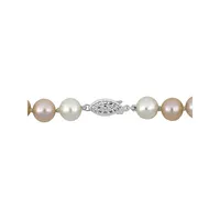 Sterling Silver & 8-8.5MM Cultured Freshwater Pearl Graduated Strand Necklace