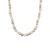 Sterling Silver & 8-8.5MM Cultured Freshwater Pearl Graduated Strand Necklace