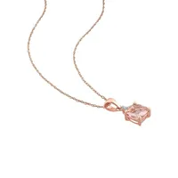 10K Rose Gold, Morganite & 0.012 CT. T.W. Diamond Necklace