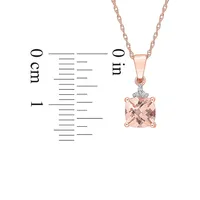10K Rose Gold, Morganite & 0.012 CT. T.W. Diamond Necklace