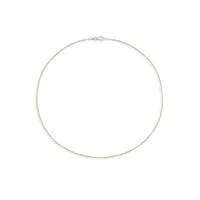Two-Tone Sterling Silver Bead Station Chain Necklace - 20-Inch
