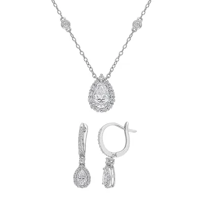 Sterling Silver & Lab-Created Moissanite Jewellery Set