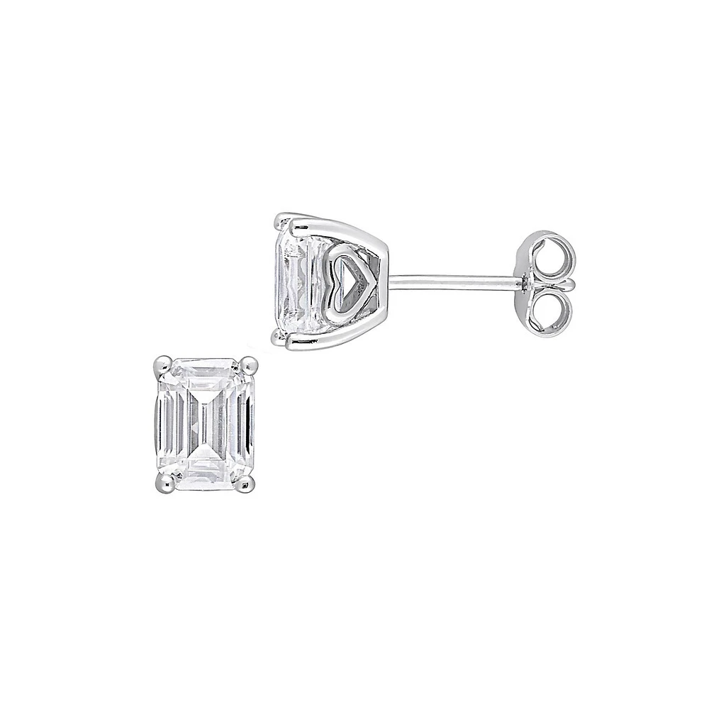 Sterling Silver & 2.0 CT. D.E.W. Created Moissanite Stud Earrings