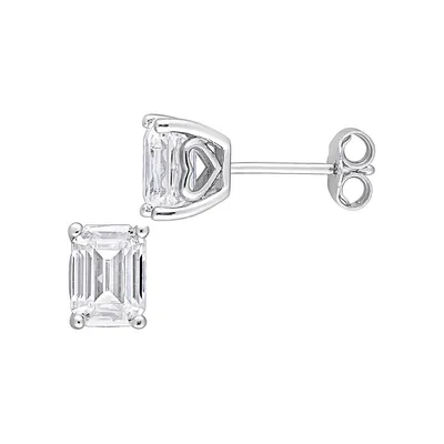 Sterling Silver & 2.0 CT. D.E.W. Created Moissanite Stud Earrings