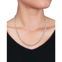 Silver Diamond Twist Tennis Sterling Silver Necklace with 2 CT. T.W. Diamond